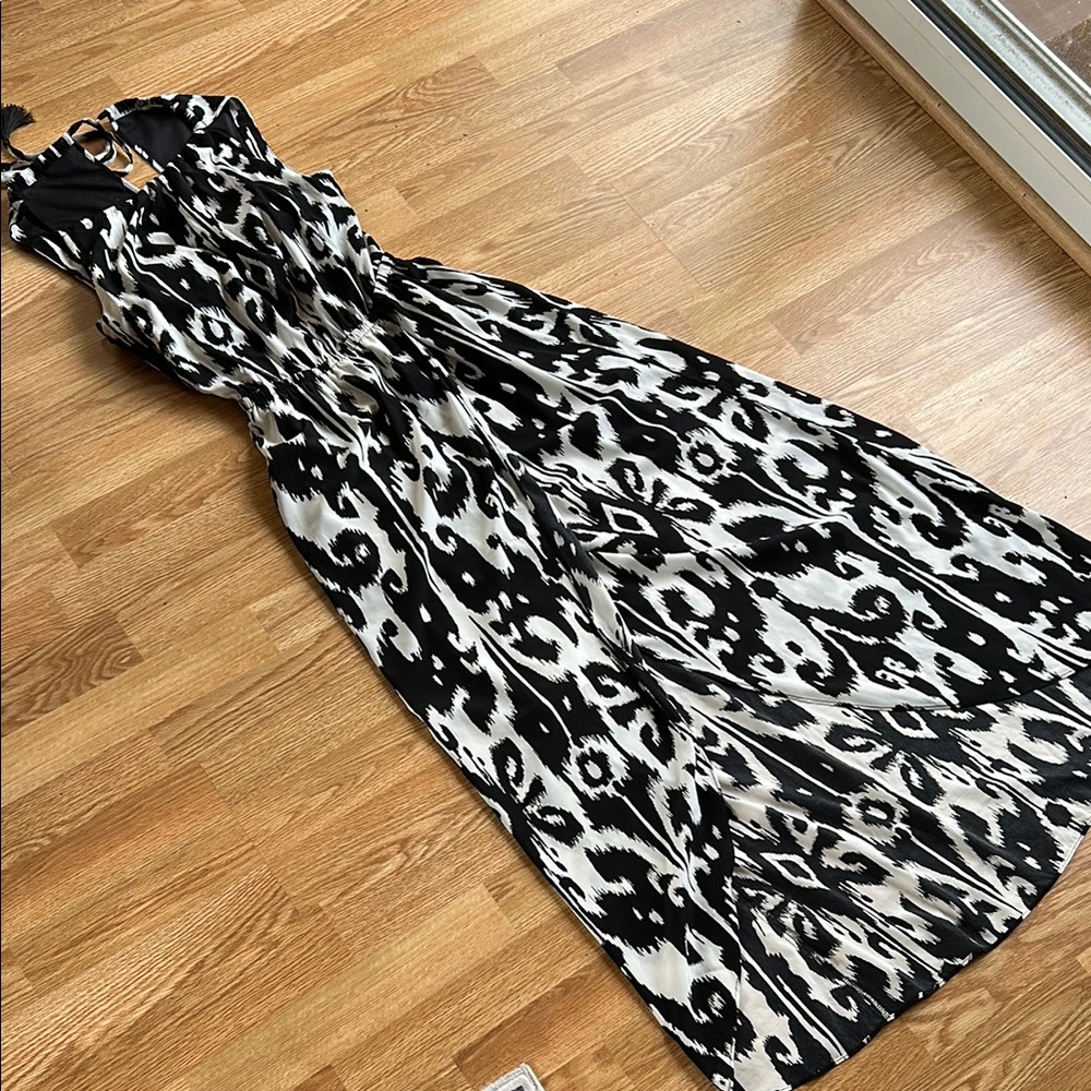 Black and White Halter Dress